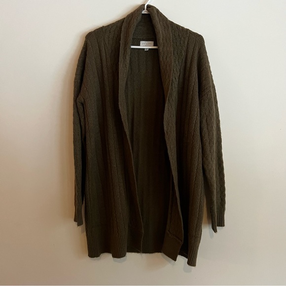 LUCKY BRAND NWT Open Style Long Sleeve Green Cardigan Women's Size Medium - Picture 2 of 7